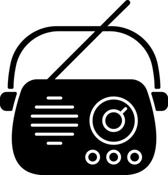Antique radio black glyph icon