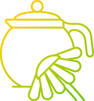 Chamomile tea gradient linear vector icon