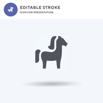 Horse icon vector, filled flat sign, solid pictogram isolated on white, logo illustration. Horse icon for presentation.