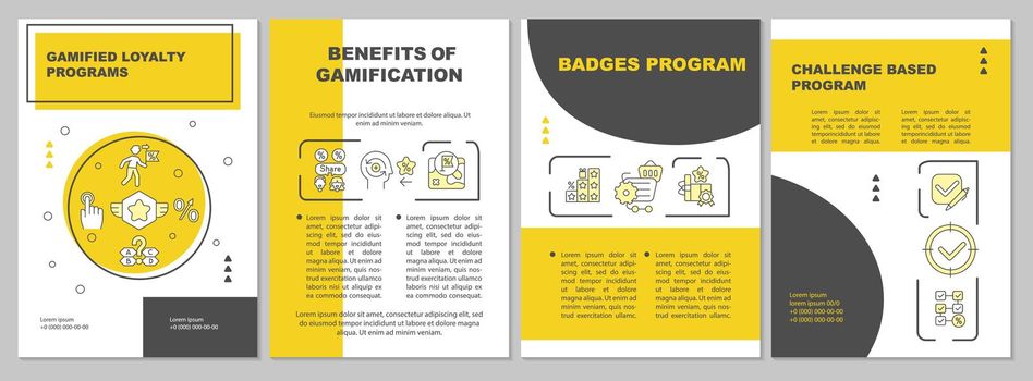 Gamified loyalty programs yellow brochure template