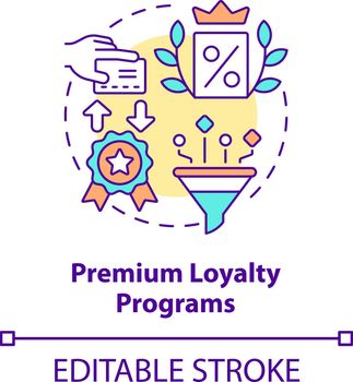 Premium loyalty programs concept icon