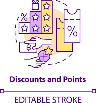Discounts and points concept icon