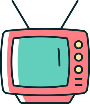 Old-style television RGB color icon