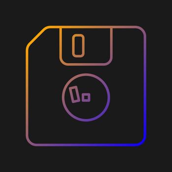 Diskette gradient vector icon for dark theme
