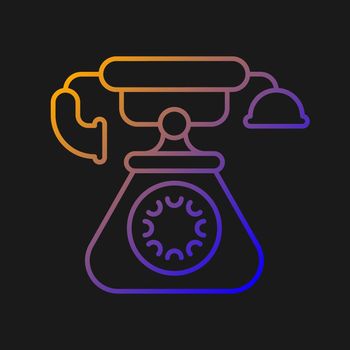 Vintage telephone gradient vector icon for dark theme