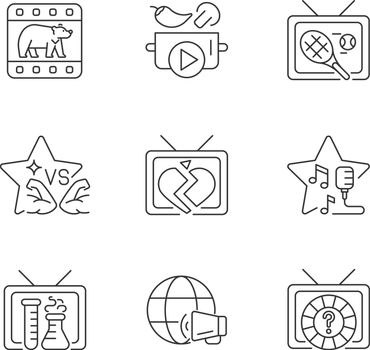 TV linear icons set
