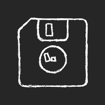 Diskette chalk white icon on dark background