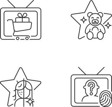 Television linear icons set