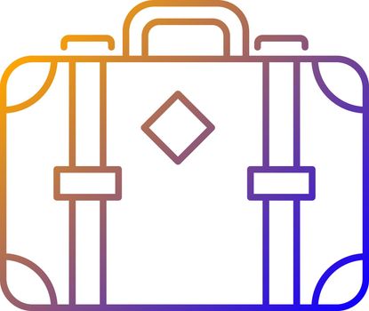 Old-fashioned style suitcase gradient linear vector icon