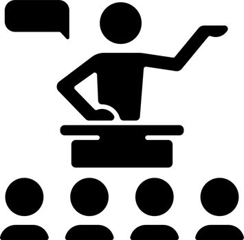 Public communication black glyph icon