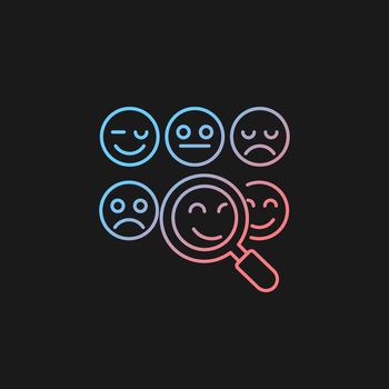 Reading emotions gradient vector icon for dark theme