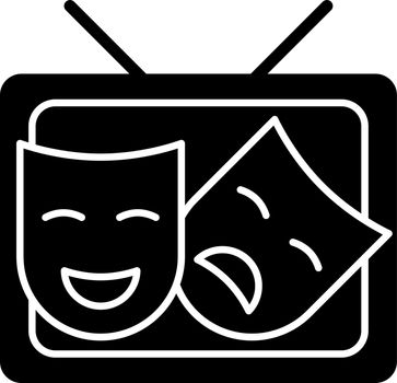 TV drama black glyph icon
