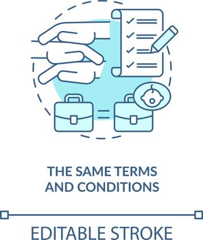 Same terms and conditions blue concept icon