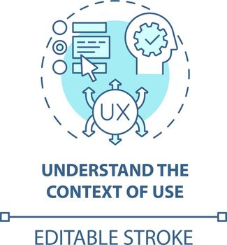 Understand context of use concept icon