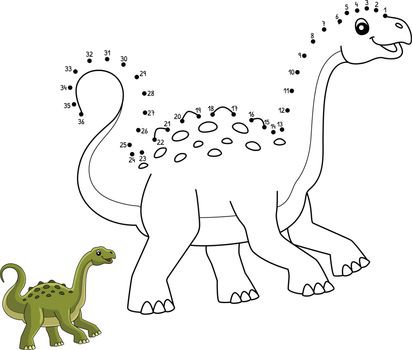 Dot to Dot Neuquensaurus Dinosaur Isolated