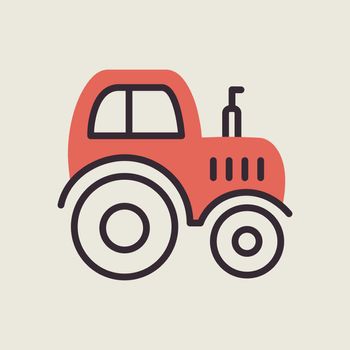 Tractor vector isolated icon. Farmer machine