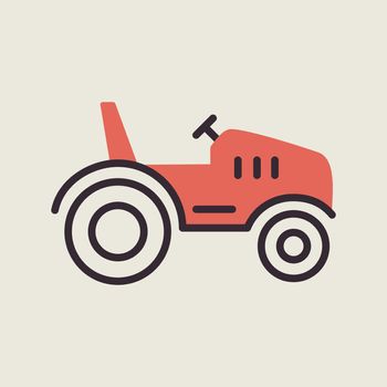 Tractor vector isolated icon. Farmer machine