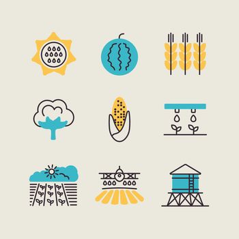 Farm Field vector icon. Agriculture sign