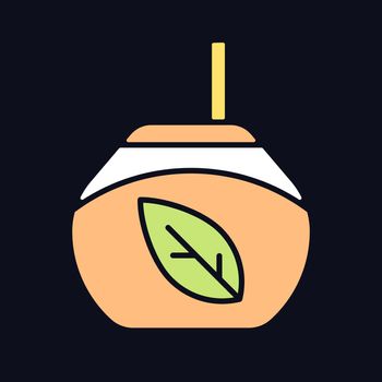 Tea gourd cup RGB color icon for dark theme