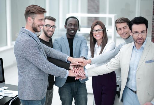 business team shows their unity