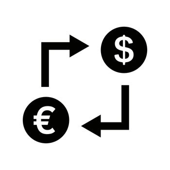 Euro and dollar exchange icon. Currency exchange and exchange. Vectors.