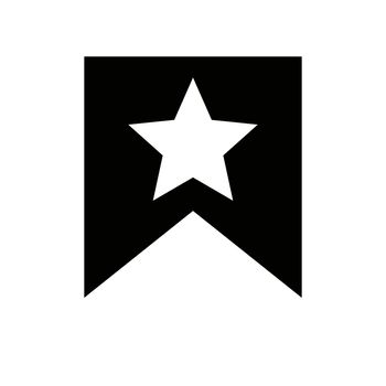 Silhouette icon of a bookmark with stars. Vector.