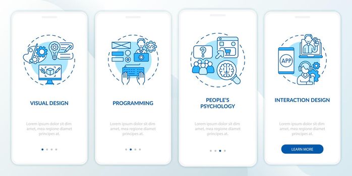 UX design process onboarding mobile app page screen