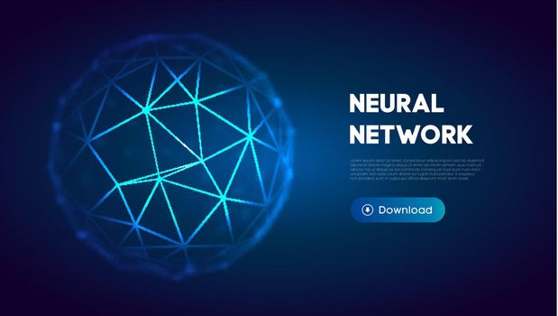 Neural network abstract technology science background. Human brain technology concept design.Cloud network vector illustration.