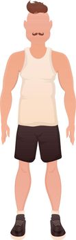 A man in full-length clothes. Isolated. Cartoon style.