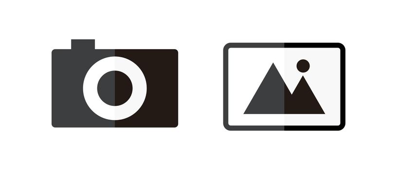 Camera and photo icons. Photography and documentation.