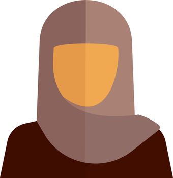 Islamic woman in hijab icon. Muslim flat avatar