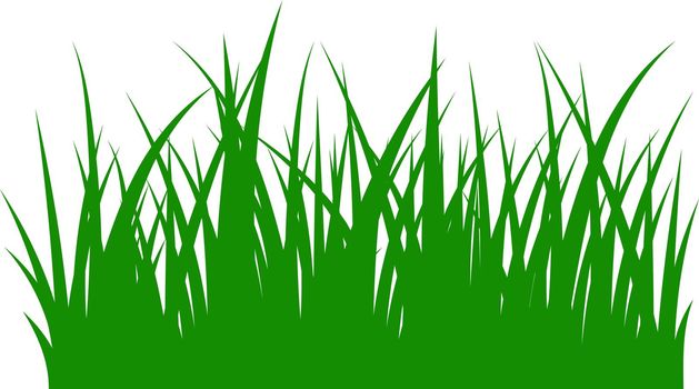 Grass silhouette. Green horizontal border. Meadow symbol