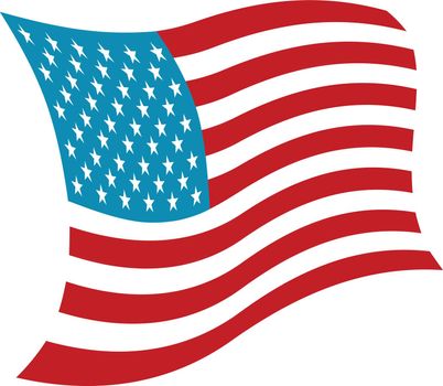Waving american flag. Usa symbol. Patriot logo