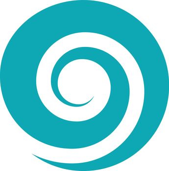 Round swirl logo. Maelstrom sign. Motion loop symbol