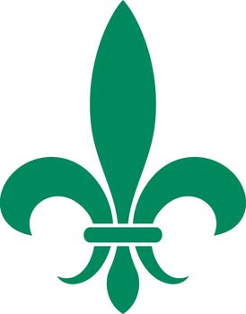 Medieval lily symbol. French heraldic emblem. Royal sign