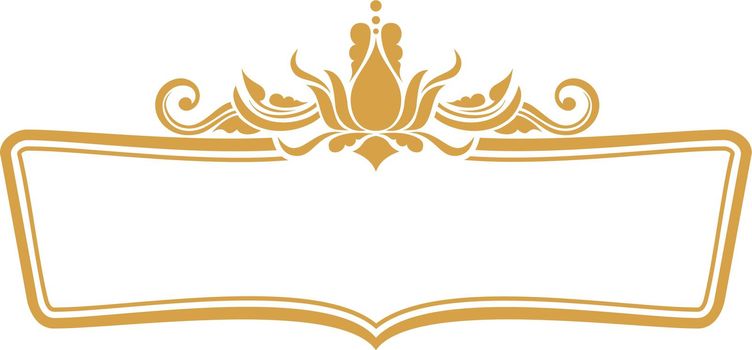 Vintage title frame. Golden royal ornament emblem