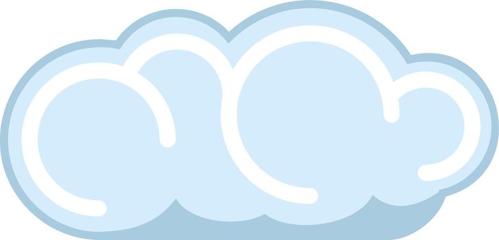 Cute cartoon cloud. Blue fluffy round icon