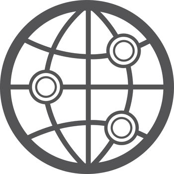 Globe icon. Worldwide business connection black symbol