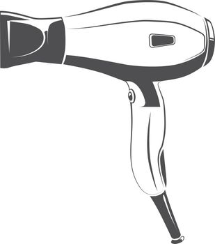 Hair dryer icon. Air blowing device symbol