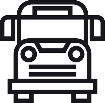 Bus icon. Front view of public transport in linear style isolated on white background