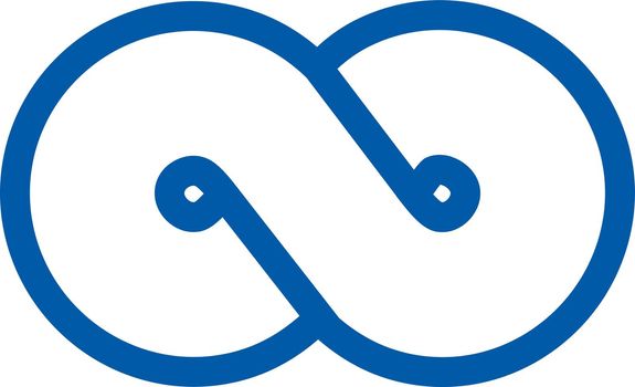 Loop logo. Blue line eight shape. Infinity symbol