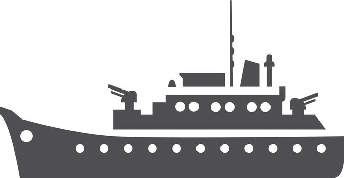 Warship icon. Military sea ship. Navy force patrol