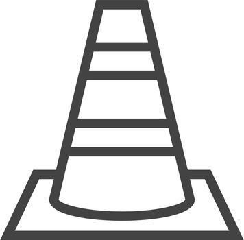 Traffic cone icon. Black line pylon. Safety road symbol