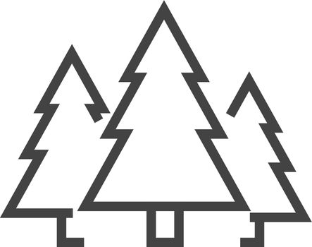 Three fir trees icon. Forest symbol. Conifer park sign