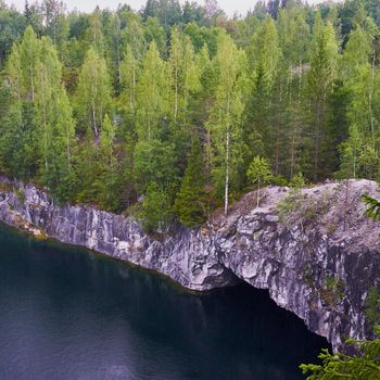 Karelia, Ruskeala, marble quarry, canyon, harsh Northern nature