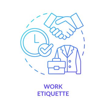 Work etiquette blue gradient concept icon