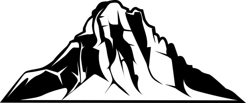 Mountain logo. Big peak of natural stone formation
