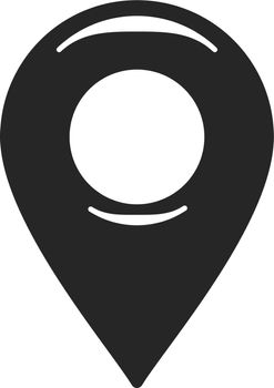 Geo pin icon. Black map tag logo