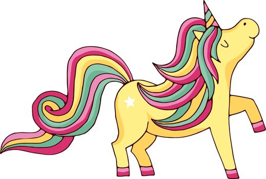 Magic unicorn. Fairytale creature. Cute pony with horn