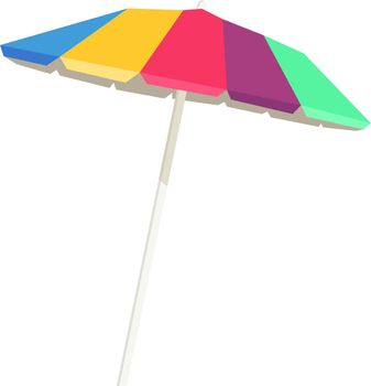 Beach umbrella. Colorful summer sunshade on metal pole